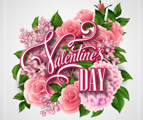 Love with flower valentines day vector 07