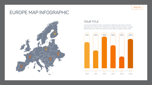 Map with infographic business templates vector 01