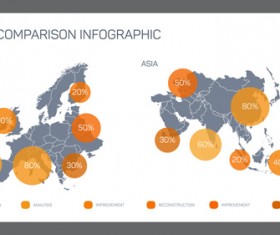 Map with infographic business templates vector 02
