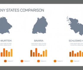 Map with infographic business templates vector 06