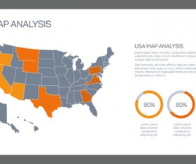 Map with infographic business templates vector 10