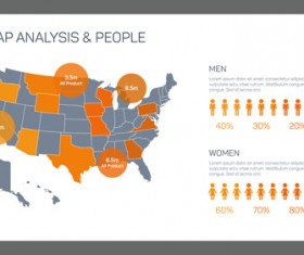 Map with infographic business templates vector 11