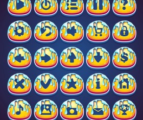 Marmalade style web video game icons set