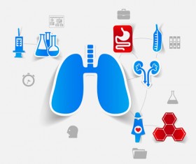 Medicine infographic with sticker vector set 05