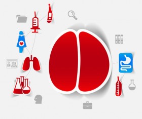 Medicine infographic with sticker vector set 06