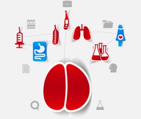 Medicine infographic with sticker vector set 07