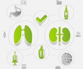 Medicine infographic with sticker vector set 11