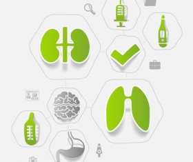 Medicine infographic with sticker vector set 12