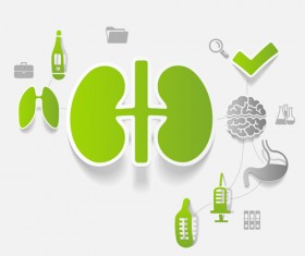 Medicine infographic with sticker vector set 15