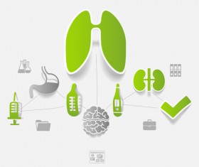 Medicine infographic with sticker vector set 16