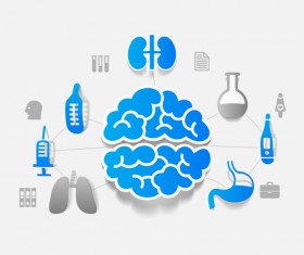 Medicine infographic with sticker vector set 17