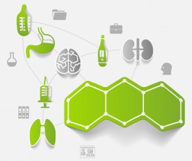 Medicine infographic with sticker vector set 18