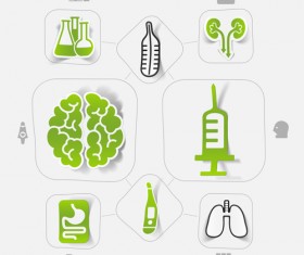Medicine infographic with sticker vector set 19