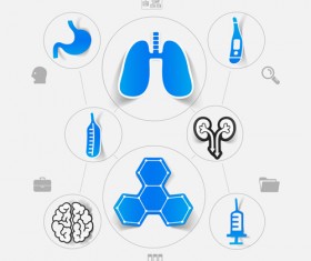 Medicine infographic with sticker vector set 20