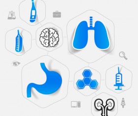 Medicine infographic with sticker vector set 21