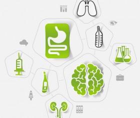 Medicine infographic with sticker vector set 22