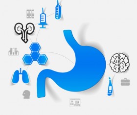 Medicine infographic with sticker vector set 24