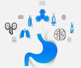 Medicine infographic with sticker vector set 25