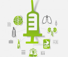 Medicine infographic with sticker vector set 26