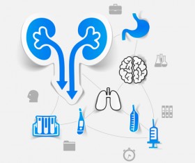 Medicine infographic with sticker vector set 27