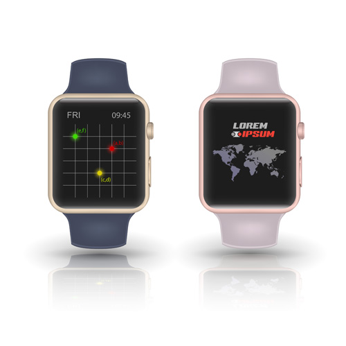 Modern smart watch template vector 02