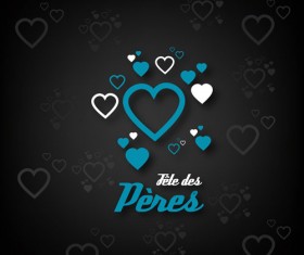 Mothers Day hearts cards vector 03