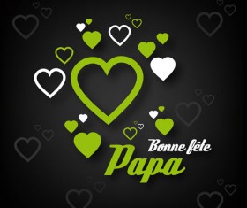 Mothers Day hearts cards vector 05