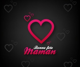 Mothers Day hearts cards vector 07