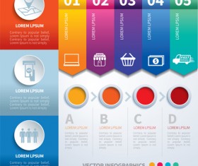 Numbered infographics with banners vector 01