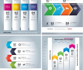 Numbered infographics with banners vector 03