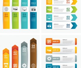 Numbered infographics with banners vector 05
