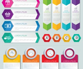 Numbered infographics with banners vector 06