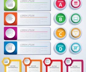 Numbered infographics with banners vector 07