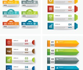 Numbered infographics with banners vector 09