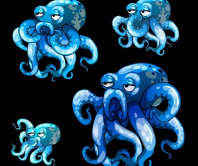 Octopus catoon character vector 01