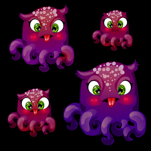 Octopus catoon character vector 03