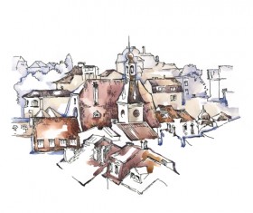 Old street hand drawing sketch vector 03