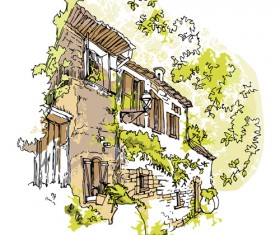 Old street hand drawing sketch vector 05