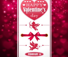 Ornate Valentines day invitation card creative vector