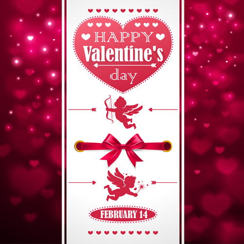 Ornate Valentines day invitation card creative vector