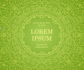Ornate floral invitation card green styles vector 01