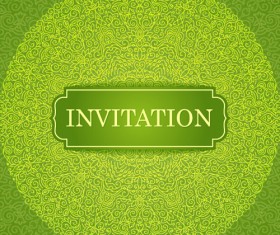 Ornate floral invitation card green styles vector 08
