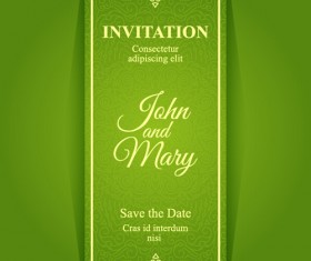Ornate floral invitation card green styles vector 18
