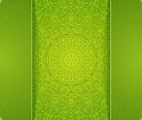 Ornate floral invitation card green styles vector 19