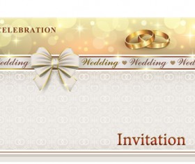 Ornate wedding invitation with gold ring vector
