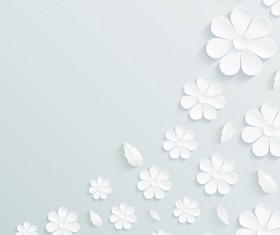Paper flowers art background vector 01
