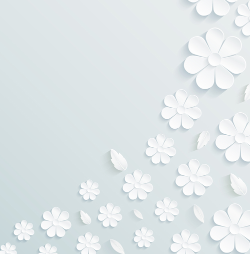 Paper flowers art background vector 01