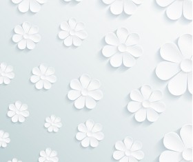 Paper flowers art background vector 03