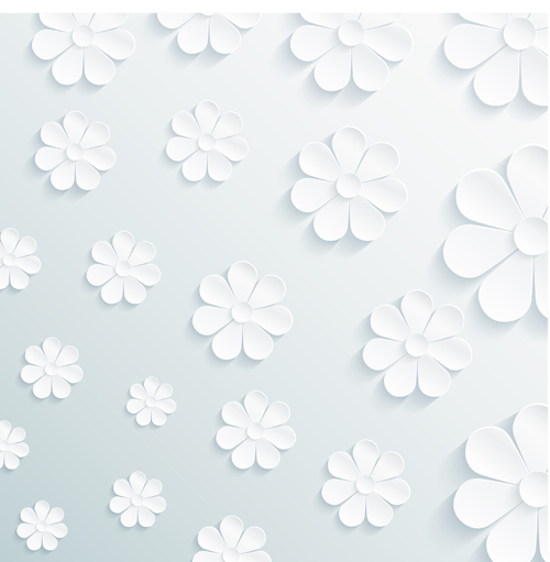 Paper flowers art background vector 03