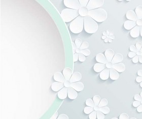 Paper flowers art background vector 04